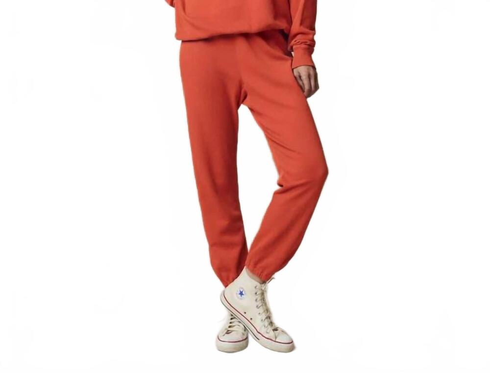 NEW THE GREAT. stadium tapered sweatpants in desert clay